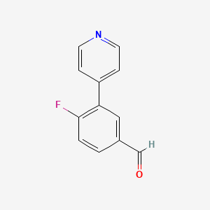 molecular formula C12H8FNO B1440352 4-氟-3-(吡啶-4-基)苯甲醛 CAS No. 1214370-63-4