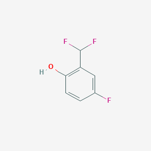 molecular formula C7H5F3O B1440364 2-(Difluoromethyl)-4-fluorophenol CAS No. 1214326-61-0