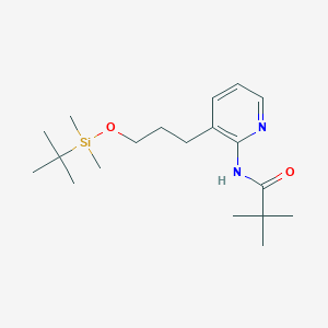 molecular formula C19H34N2O2Si B1440370 N-(3-(3-(叔丁基二甲基甲硅氧基)丙基)-吡啶-2-基)新戊酰胺 CAS No. 1228665-70-0