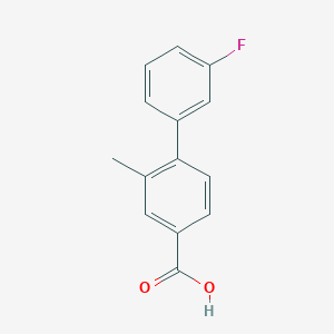 molecular formula C14H11FO2 B1440375 3'-Fluoro-2-methyl-[1,1'-biphenyl]-4-carboxylic acid CAS No. 1008773-96-3