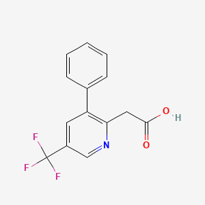 molecular formula C14H10F3NO2 B1440379 3-Phenyl-5-(trifluoromethyl)pyridine-2-acetic acid CAS No. 1214354-62-7
