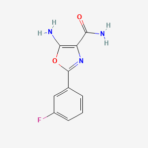 molecular formula C10H8FN3O2 B1440388 5-氨基-2-(3-氟苯基)-1,3-噁唑-4-甲酰胺 CAS No. 1217863-04-1