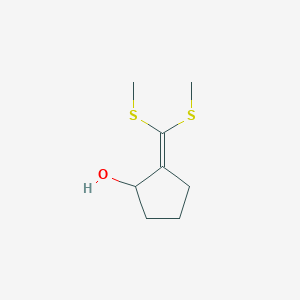 molecular formula C8H14OS2 B14403917 2-[Bis(methylsulfanyl)methylidene]cyclopentan-1-ol CAS No. 84307-82-4