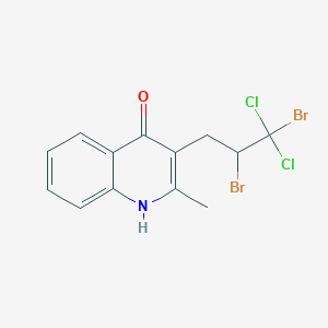 molecular formula C13H11Br2Cl2NO B14403918 3-(2,3-Dibromo-3,3-dichloropropyl)-2-methylquinolin-4(1H)-one CAS No. 88571-63-5