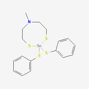 molecular formula C17H21NS4Sn B14403945 6-Methyl-2,2-bis(phenylsulfanyl)-1,3,6,2-dithiazastannocane CAS No. 88127-78-0