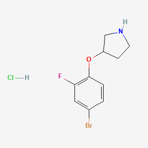 molecular formula C10H12BrClFNO B1440395 盐酸3-(4-溴-2-氟苯氧基)吡咯烷 CAS No. 1185142-37-3