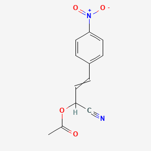 1-Cyano-3-(4-nitrophenyl)prop-2-en-1-yl acetate