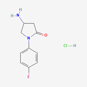 molecular formula C10H12ClFN2O B1440407 4-氨基-1-(4-氟苯基)吡咯烷-2-酮盐酸盐 CAS No. 1177351-65-3