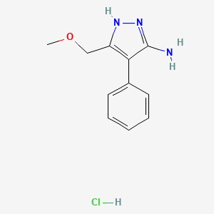 molecular formula C11H14ClN3O B1440408 3-(methoxymethyl)-4-phenyl-1H-pyrazol-5-amine hydrochloride CAS No. 1257858-60-8