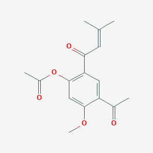 4-Acetyl-5-methoxy-2-(3-methylbut-2-enoyl)phenyl acetate