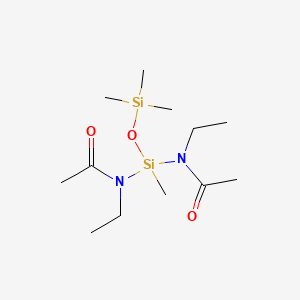 molecular formula C12H28N2O3Si2 B14404150 N,N'-(1,3,3,3-Tetramethyldisiloxane-1,1-diyl)bis(N-ethylacetamide) CAS No. 85089-98-1