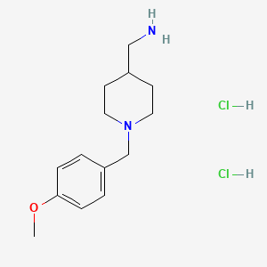 molecular formula C14H24Cl2N2O B1440436 c-[1-(4-Methoxy-benzyl)-piperidin-4-yl]-methylamine dihydrochloride CAS No. 1185293-66-6