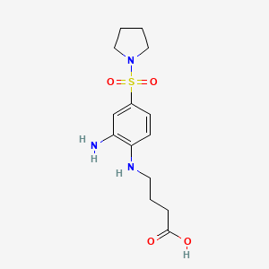 molecular formula C14H21N3O4S B1440442 4-{[2-氨基-4-(吡咯烷-1-磺酰基)苯基]氨基}丁酸 CAS No. 1021284-89-8