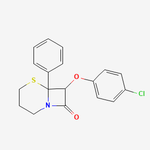 molecular formula C18H16ClNO2S B14404474 7-(4-Chlorophenoxy)-6-phenyl-5-thia-1-azabicyclo[4.2.0]octan-8-one CAS No. 88252-55-5