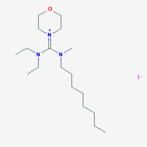 molecular formula C18H38IN3O B14404476 4-{(Diethylamino)[methyl(octyl)amino]methylidene}morpholin-4-ium iodide CAS No. 89610-64-0