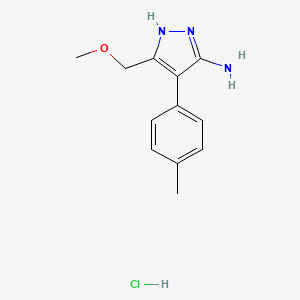 molecular formula C12H16ClN3O B1440448 5-甲氧基甲基-4-对甲苯基-2H-吡唑-3-胺盐酸盐 CAS No. 1240049-62-0