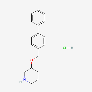 molecular formula C18H22ClNO B1440454 3-([1,1'-Biphenyl]-4-ylmethoxy)piperidine hydrochloride CAS No. 1184989-56-7