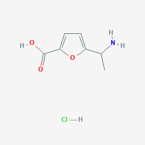 molecular formula C7H10ClNO3 B1440457 5-(1-Amino-ethyl)-furan-2-carboxylic acid hydrochloride CAS No. 1185293-41-7