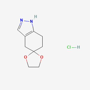 molecular formula C9H13ClN2O2 B1440465 2',4',6',7'-Tetrahydrospiro[1,3-dioxolane-2,5'-indazole] hydrochloride CAS No. 1185012-60-5