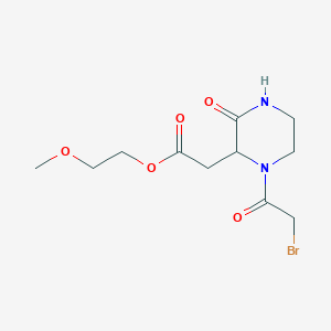 B1440472 2-Methoxyethyl 2-[1-(2-bromoacetyl)-3-oxo-2-piperazinyl]acetate CAS No. 1219303-05-5