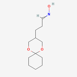 molecular formula C12H21NO3 B14404843 N-[3-(1,5-Dioxaspiro[5.5]undecan-3-yl)propylidene]hydroxylamine CAS No. 87970-13-6