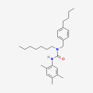 molecular formula C28H42N2O B14404851 N-[(4-Butylphenyl)methyl]-N-heptyl-N'-(2,4,5-trimethylphenyl)urea CAS No. 88456-51-3