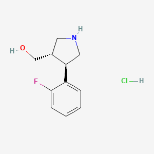 molecular formula C11H15ClFNO B1440493 [(3S,4R)-4-(2-氟苯基)吡咯烷-3-基]-甲醇盐酸盐 CAS No. 1217689-47-8