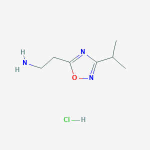 molecular formula C7H14ClN3O B1440494 [2-(3-Isopropyl-1,2,4-oxadiazol-5-yl)ethyl]amine hydrochloride CAS No. 952233-40-8