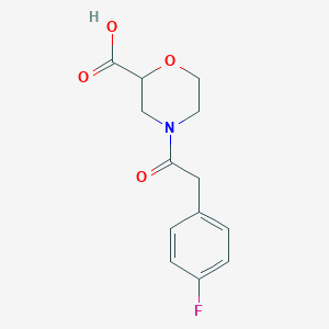 molecular formula C13H14FNO4 B1440497 4-[2-(4-Fluoro-phenyl)-acetyl]-morpholine-2-carboxylic acid CAS No. 1171917-02-4