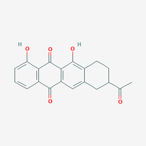 molecular formula C20H16O5 B14405007 8-Acetyl-1,11-dihydroxy-7,8,9,10-tetrahydrotetracene-5,12-dione CAS No. 83344-26-7