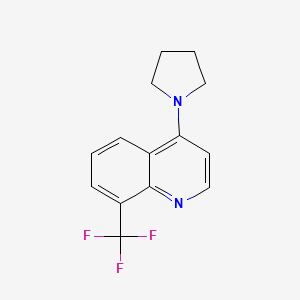 molecular formula C14H13F3N2 B1440508 4-(Pyrrolidin-1-YL)-8-(trifluoromethyl)quinoline CAS No. 1020253-07-9