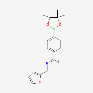 molecular formula C18H22BNO3 B1440510 1-(Furan-2-yl)-N-(4-(4,4,5,5-tetramethyl-1,3,2-dioxaborolan-2-yl)benzylidene)methanamine CAS No. 1218790-46-5