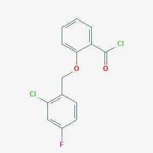 molecular formula C14H9Cl2FO2 B1440512 2-[(2-氯-4-氟苄基)氧基]苯甲酰氯 CAS No. 1160250-62-3