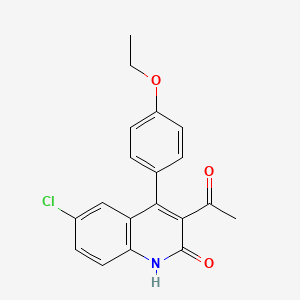 molecular formula C19H16ClNO3 B1440525 3-乙酰-6-氯-4-(4-乙氧苯基)喹啉-2(1H)-酮 CAS No. 1283109-71-6