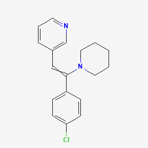 3-[2-(4-Chlorophenyl)-2-(piperidin-1-yl)ethenyl]pyridine