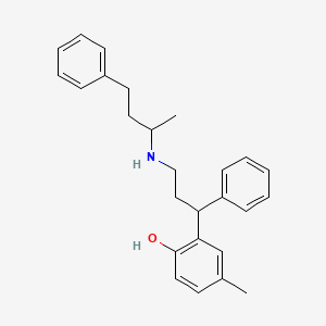 4-Methyl-2-{1-phenyl-3-[(4-phenylbutan-2-yl)amino]propyl}phenol