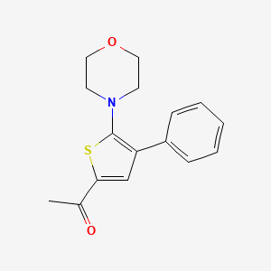 molecular formula C16H17NO2S B14405494 1-[5-(Morpholin-4-yl)-4-phenylthiophen-2-yl]ethan-1-one CAS No. 86673-59-8