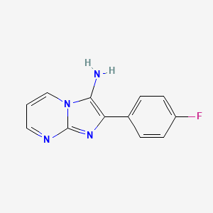 molecular formula C12H9FN4 B1440551 2-(4-氟苯基)咪唑并[1,2-a]嘧啶-3-胺 CAS No. 1283108-83-7