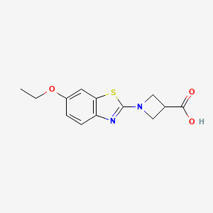 molecular formula C13H14N2O3S B1440553 1-(6-乙氧基-1,3-苯并噻唑-2-基)氮杂环-3-羧酸 CAS No. 1283109-43-2