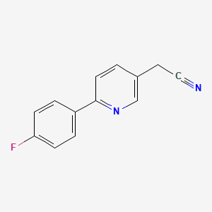 molecular formula C13H9FN2 B1440556 2-(6-(4-氟苯基)吡啶-3-基)乙腈 CAS No. 1227599-81-6