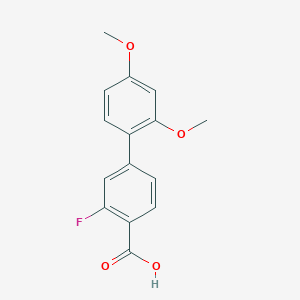 molecular formula C15H13FO4 B1440565 4-(2,4-Dimethoxyphenyl)-2-fluorobenzoic acid CAS No. 1179916-77-8