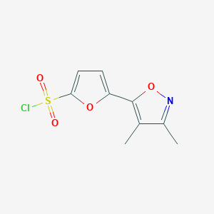 molecular formula C9H8ClNO4S B1440567 5-(3,4-Dimethyl-5-isoxazolyl)-2-furansulfonyl chloride CAS No. 1285177-04-9