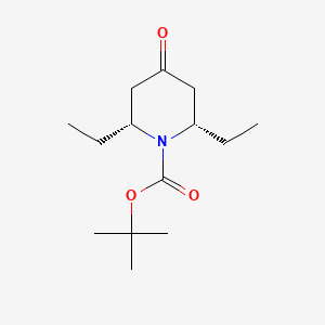 molecular formula C14H25NO3 B1440569 N-Boc-cis-2,6-Diethyl-4-piperidone CAS No. 1003843-30-8