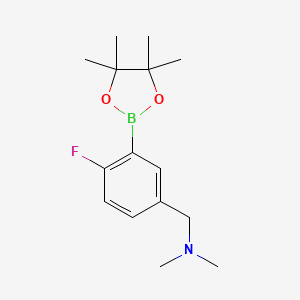 molecular formula C15H23BFNO2 B1440589 2-氟-5-(二甲氨基甲基)苯基硼酸二茂环己酯 CAS No. 1431470-48-2
