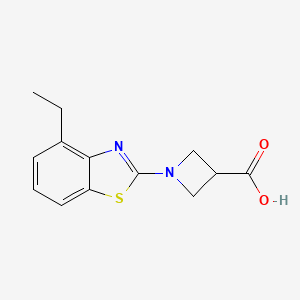 molecular formula C13H14N2O2S B1440596 1-(4-Ethyl-1,3-benzothiazol-2-yl)azetidine-3-carboxylic acid CAS No. 1283108-73-5