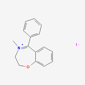 molecular formula C16H16INO B14406222 4-Methyl-5-phenyl-2,3-dihydro-1,4-benzoxazepin-4-ium iodide CAS No. 89718-94-5