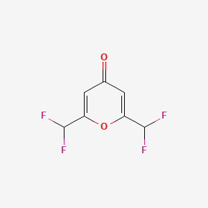 molecular formula C7H4F4O2 B1440623 2,6-Bis(difluoromethyl)pyran-4-one CAS No. 847947-32-4