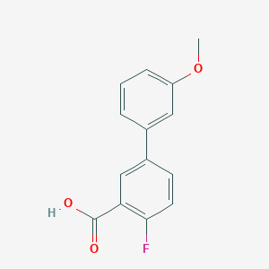 molecular formula C14H11FO3 B1440627 2-Fluoro-5-(3-methoxyphenyl)benzoic acid CAS No. 1184619-67-7