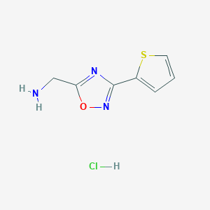 molecular formula C7H8ClN3OS B1440629 (3-(Thiophen-2-yl)-1,2,4-oxadiazol-5-yl)methanamine hydrochloride CAS No. 1225332-36-4