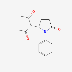 3-(5-Oxo-1-phenylpyrrolidin-2-yl)pentane-2,4-dione